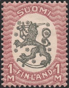 Stamp, Definitive series I: Lion type m/17 (dull carmine), Finland,  , Heraldic Animals, Coats of Arms