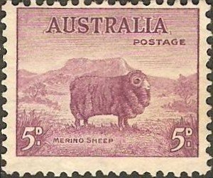 Stamp, Merino Sheep, Australia,  , Mammals, Sheep, Animals (Fauna)