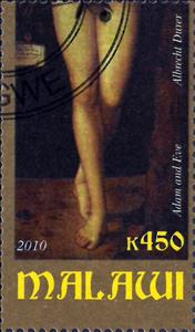 Stamp, German Painters - Albrecht Durer (1471-1528), Cinderellas,  , Nudes, Paintings