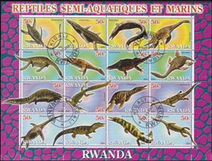Mini Sheet, Reptiles Semi-Aquatiques et Marins, Cinderellas,  , Animals (Fauna), Dinosaurs, Prehistorical Animals, Reptiles