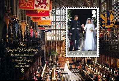 Souvenir Sheet, Royal Wedding of Prince Harry & Meghan Markle, Ascension Island,  , Famous People, Princes, Princesses, Royalty, Weddings