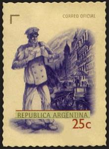 Stamp, Postman 1920, Argentina,  , Postal History, Postal Services, Postmen