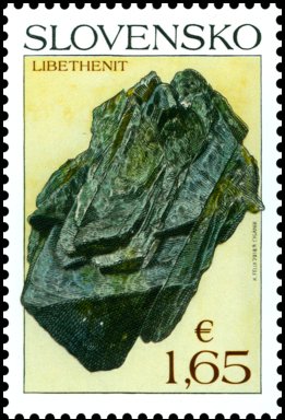 Stamp, Libethinite, Slovakia,  , Minerals