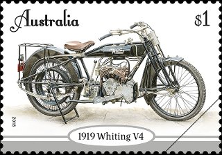 Stamp, Whiting V4 (1919), Australia,  , Motor Scooters