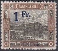 Stamp  overloaded centimes
