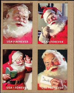 Se-tenant, Sparkling Holidays Santas, United States of America,  , Christmas, Santa Claus