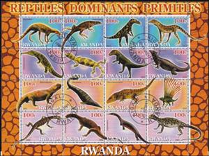 Mini Sheet, Reptiles Dominants Primitifs, Cinderellas,  , Animals (Fauna), Dinosaurs, Prehistorical Animals, Reptiles