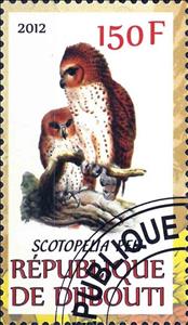 Stamp, Scotopelia Peh, Cinderellas,  , Animals (Fauna), Birds, Owls