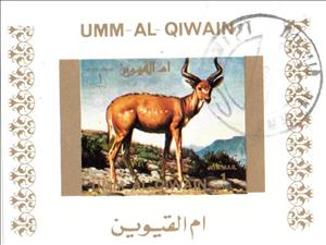 Souvenir Sheet, Kudu, Umm al-Qiwain,  , Animals (Fauna), Antelopes, Mammals