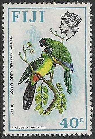 Yellow-breasted Musk Parrot (Prosopeia personata)