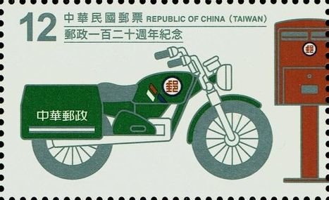Modern motorcycle and mailbox