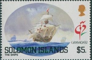 Stamp, Sailing ships, Solomon Islands,  , Philatelic Exhibitions, Sailing, Sailing Ships