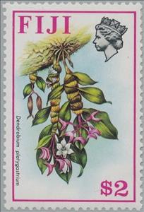 Stamp, Dendrobium platygastrium, Fiji,  , Orchids