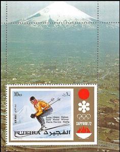 Souvenir Sheet, M. Th. Nadig, Fujairah (Fujeira),  , Olympic Games