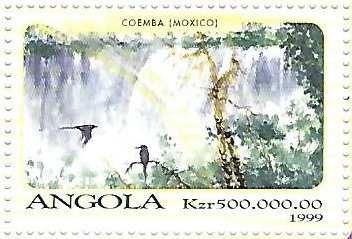 Stamp, Coemba Falls, Angola,  , Waterfalls