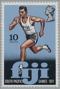 Stamp, Running, Fiji,  