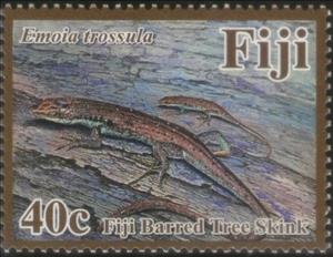 Stamp, Fiji Barred Tree Skink, Fiji,  , Animals (Fauna), Lizards, Reptiles