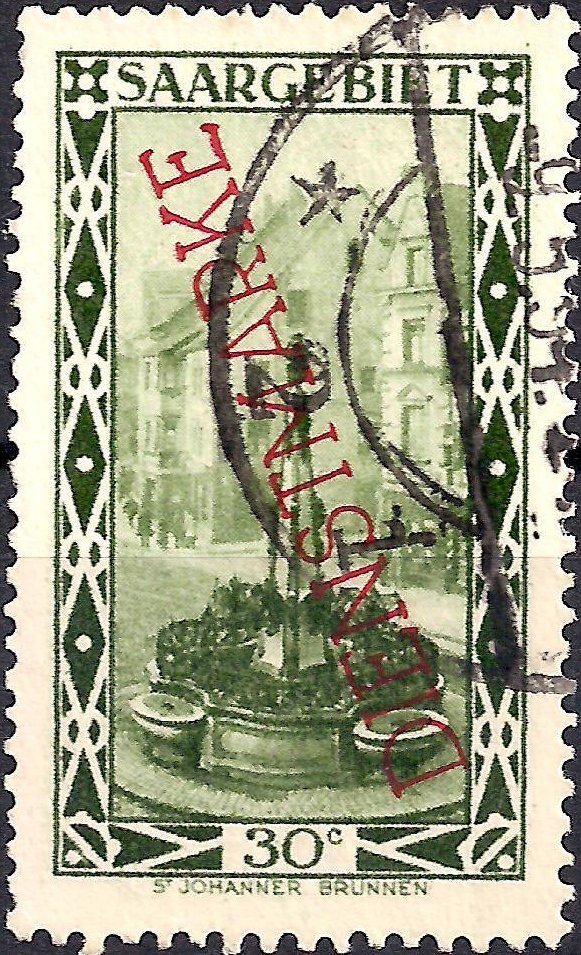 Stamp of 1927 overloaded,Dienstmarke