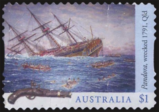 Wreck of HMS Pandora, 1791 and pistol
