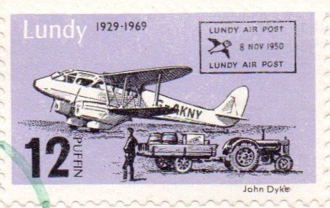 40th Anniv. of 1st Lundy stamp, Plane & Tractor