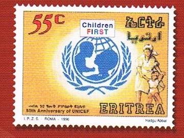 Stamp, 50th anniversary of UNICEF, Eritrea,  , UNICEF