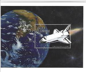 Souvenir Sheet, The Earth and Space Shuttle Columbia, Angola,  , Outer Space, Space Traveling