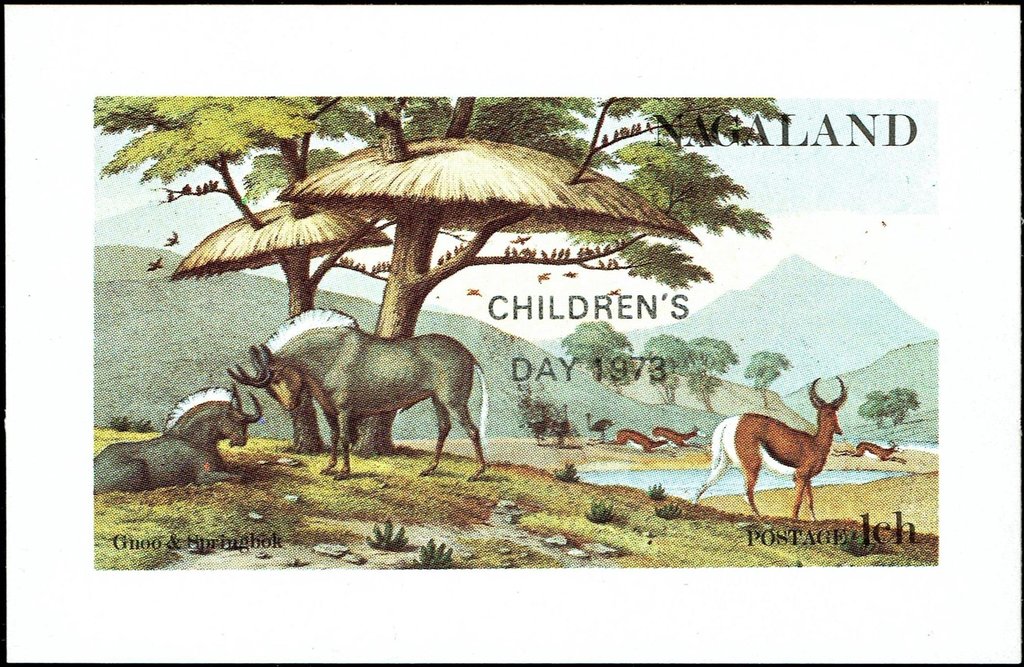Gnoo & Springbok overprinted "CHILDREN'S DAY 1973"