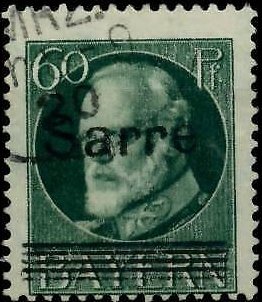 Stamp, overloaded, Sarre, Germany, Saarland,  , Famous People, Heads of State, Kings, Men, Royalty
