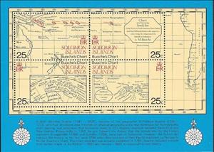 Souvenir Sheet, Buache´s Chart, Solomon Islands,  , Maps