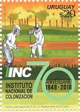 Stamp, 70th Anniversary of the National Colonization Institute, Uruguay,  , Immigrants