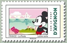 Stamp, on the bridge of Avignon, France,  , Bridges, Cartoons, Disney