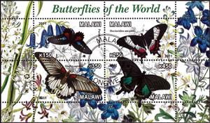 Mini Sheet, Butterflies od the World, Cinderellas,  , Animals (Fauna), Butterflies, Insects