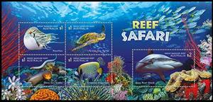 Souvenir Sheet, Souvenir Sheet, Australia,  , Animals (Fauna), Fishes, Molluscs, Reptiles, Sea Life, Sharks, Snakes, Turtles