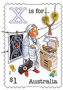 Stamp, X is For..., Australia,  , Medical Science, Musical Instruments, Trees