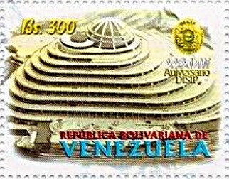 Stamp, El Helicoide, Main Building of DISIP (plan), Venezuela,  , Buildings