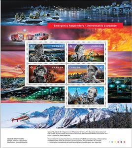 Souvenir Sheet, Sheetlet of 5, Canada,  , Disasters, Fire-brigade, Healthcare, Military Forces, Police