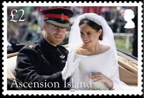 Stamp, Royal Wedding of Prince Harry & Meghan Markle, Ascension Island,  , Famous People, Princes, Princesses, Royalty, Weddings