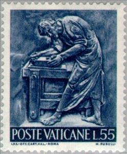Stamp, Art of wood, Vatican City,  