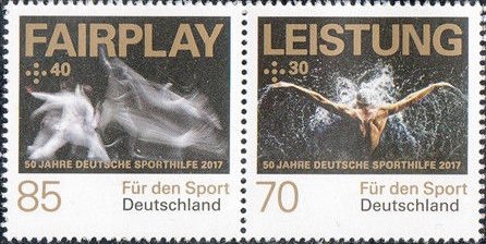Se-tenant, 50 years German Sports Aid, Germany, Federal Republic,  