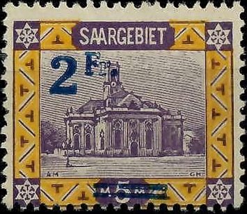 Stamp  overloaded centimes