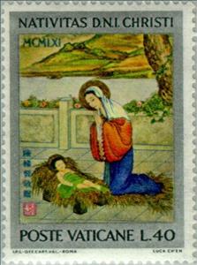 Stamp, Nativity, by Luke Ch'en, Vatican City,  , Biblical Accounts, Christmas