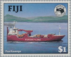 Stamp, Cargo Ship Fua Kavenga, Fiji,  , Ships, Container Ships