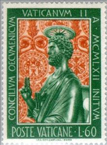 Stamp, Oekomeinsch Vatican concilie, Vatican City,  , Sculptures, Special Occasions, Saints