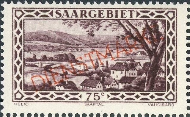 Stamp of 1927 overloaded,Dienstmarke