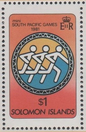 Stamp, Emblem of the Games, Solomon Islands,  , Seals (Emblems)