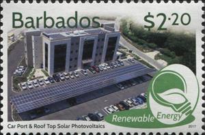 Stamp, Solar Cells at Car Port, Barbados,  , Energy