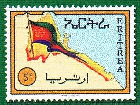 Eritrean flag and map