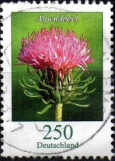 Stamp, Carduus defloratus-Thistle, Germany, Federal Republic,  , Plants (Flora)