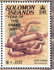 Stamp, Guppy’s snake, Solomon Islands,  , Chinese New Year, Snakes
