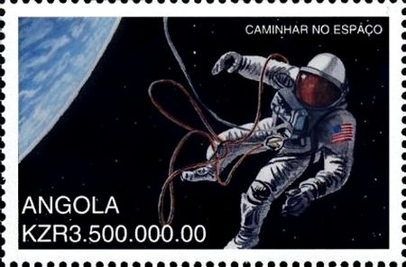 Stamp, Walking in Space, Angola,  , Space Traveling